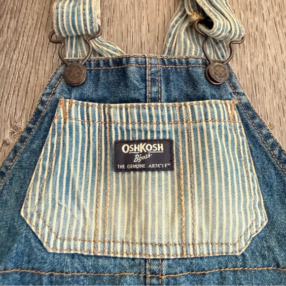 OshKosh Vestbak Bib Overall Denim Shorts Blue Jean Jorts Baby size 9 month - Picture 2 of 8